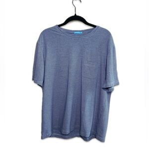 J.McLaughlin Womens Cotton Blend T-Shirt Blue Striped Short Sleeve Large